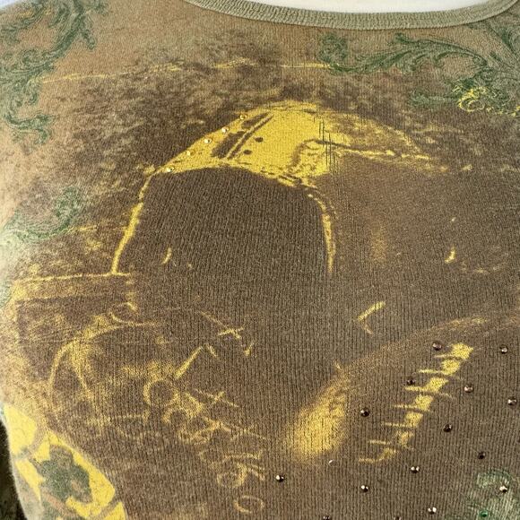 Y2K Football All Over Print Top 3/4 Sleeves Size XL - Picture 4 of 8